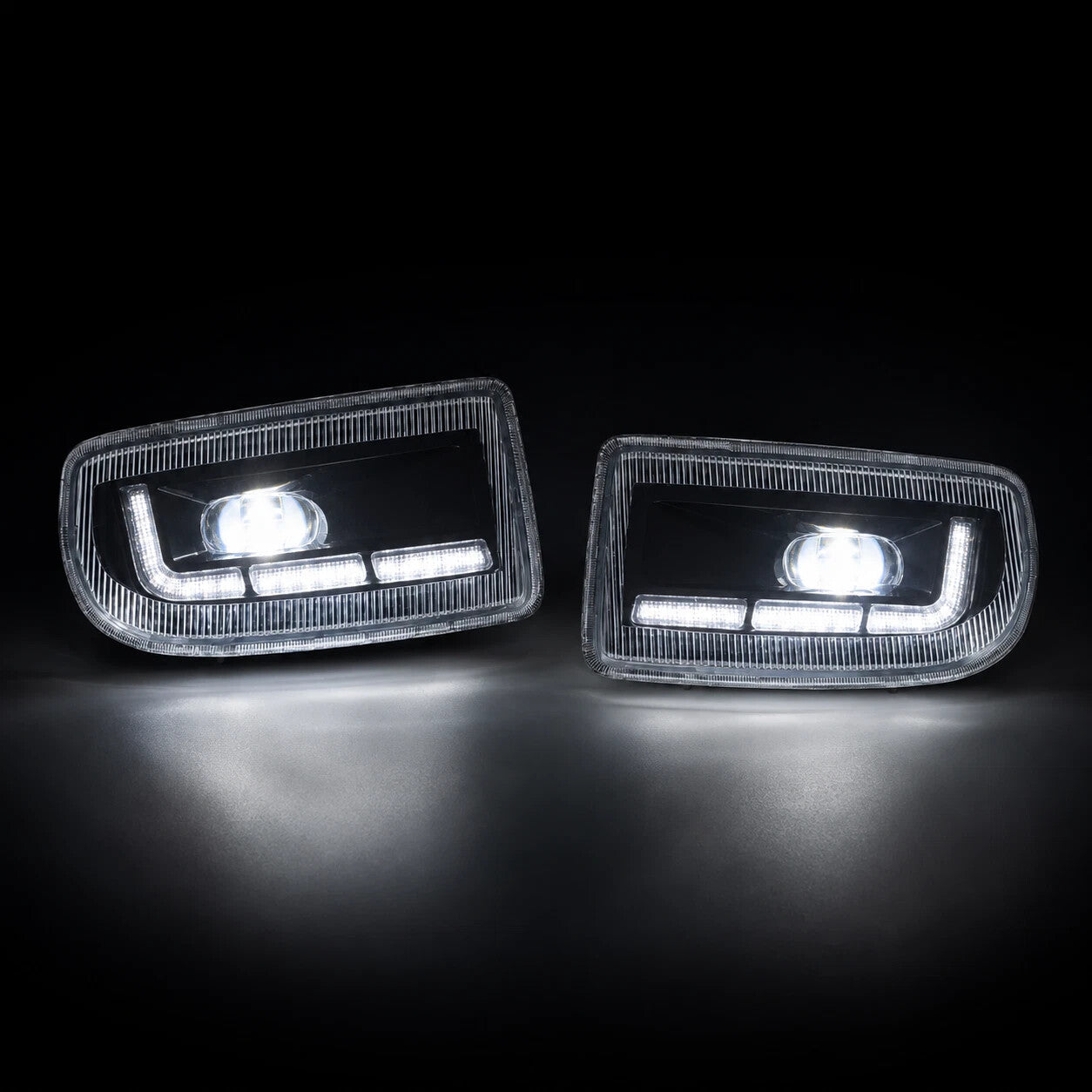Dual Color LED Fog Signal DRL Light Kit for1998-2007 Toyota Land Cruiser as Functions White DRL Light,Amber Signal Lights OEM# TO2592101 / TO2593101