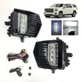 Clear Lens LED Fog Lights Kit For 2021-2023 GMC Yukon / Yukon XL with Switch Wire Bezel OEM# 84513247 / 84513246 / 84739476 / 84739475 GM2593331 / GM2592331 / GM2593335 / GM2592335
