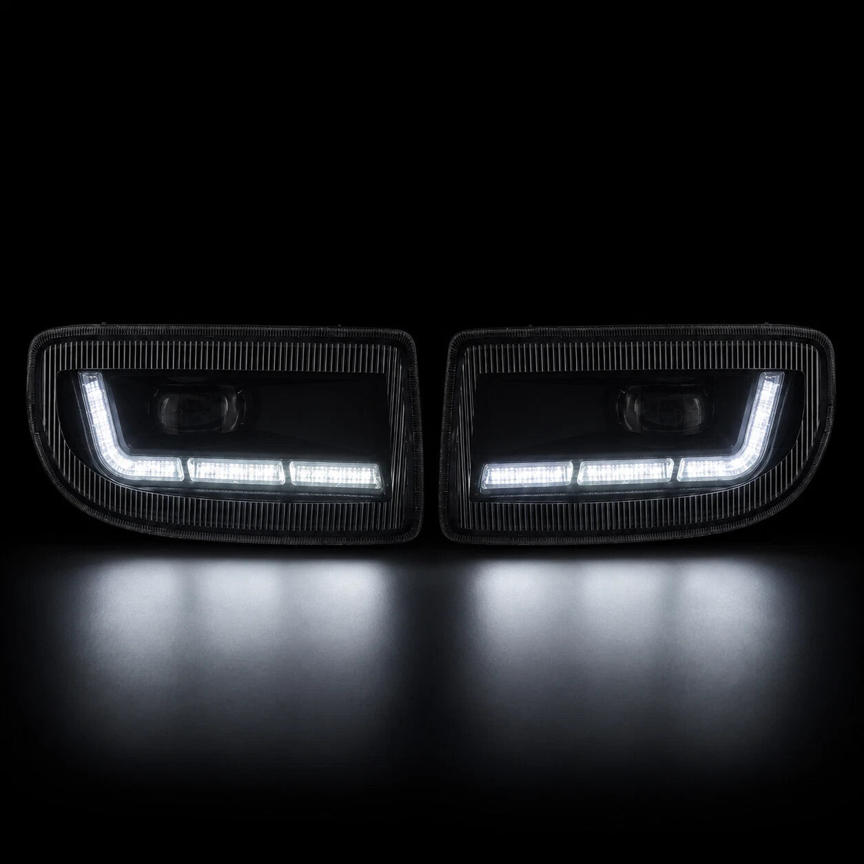 Dual Color LED Fog Signal DRL Light Kit for1998-2007 Toyota Land Cruiser as Functions White DRL Light,Amber Signal Lights OEM# TO2592101 / TO2593101
