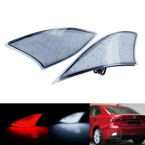 Clear Lens LED Bumper Reflector Tail Brake Light For 14+ Lexus IS 250 300h XE30 IS350 IS-F OEM#81910-53050, 81920-53050 ﻿