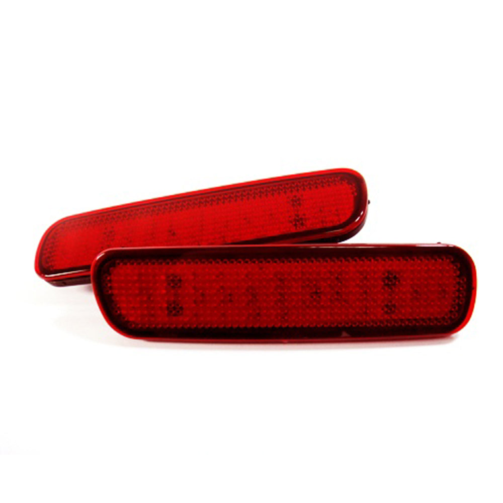 2x Red Bumper Reflector LED Tail Brake Stop Lights For 1998-2007 Toyota Land Cruiser / Land Cruiser Amazon / Land Cruiser Cygnus / 100-Series Cruisers