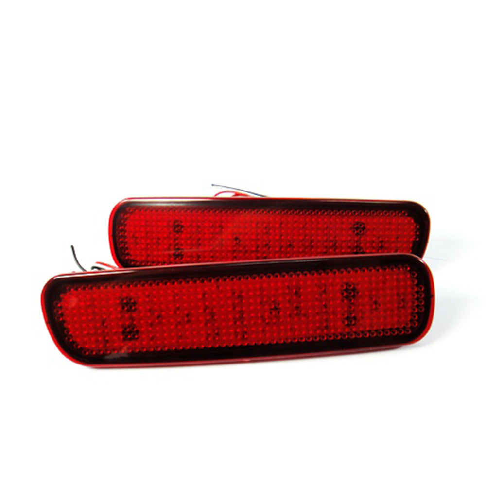 2x Red Bumper Reflector LED Tail Brake Stop Lights For 1998-2007 Toyota Land Cruiser / Land Cruiser Amazon / Land Cruiser Cygnus / 100-Series Cruisers